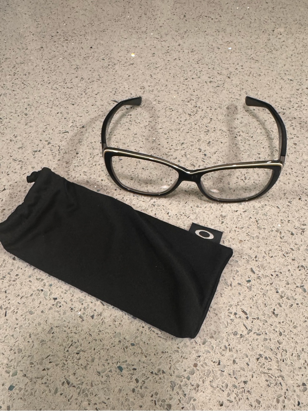 Oakley News Flash Black Women's Rectangular Eyeglasses with clear frames